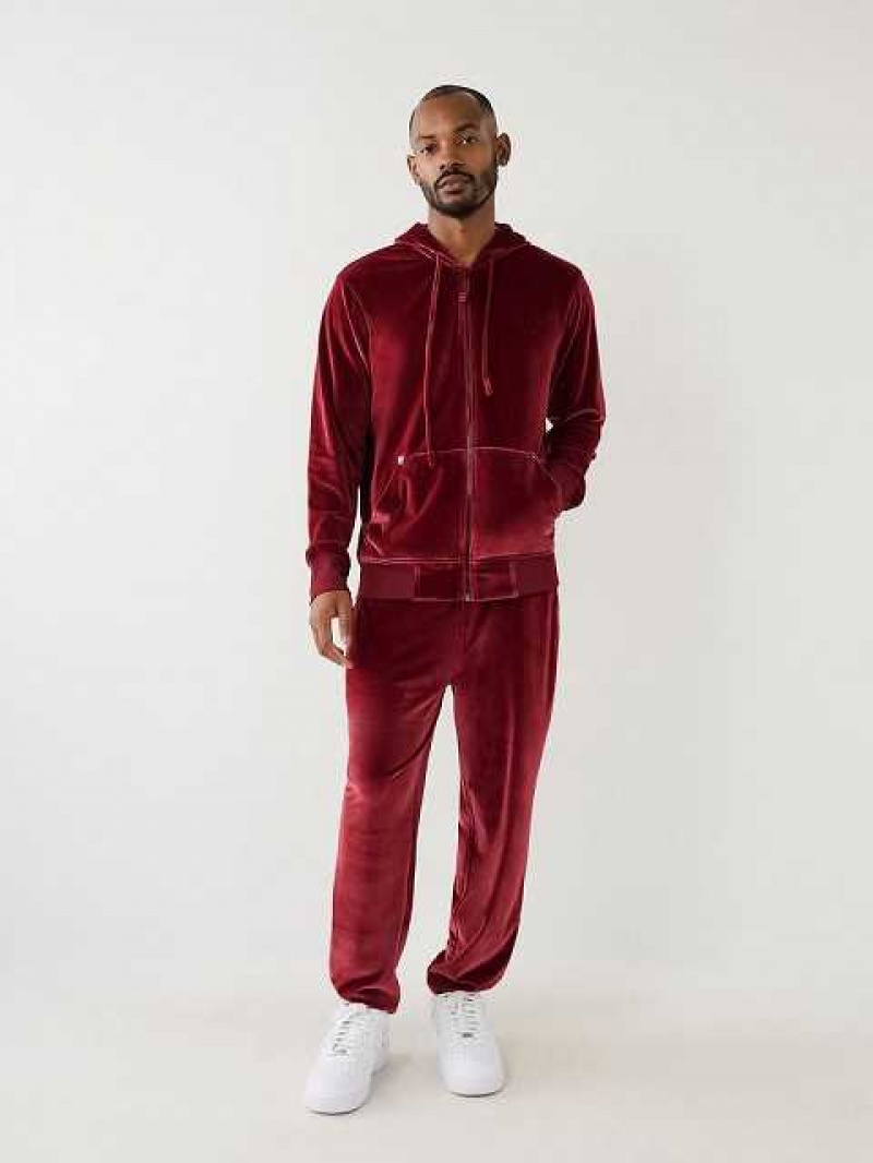 Pantalon Jogger True Religion Velour Big T Hombre Fucsia | Colombia-TMRZQFP76