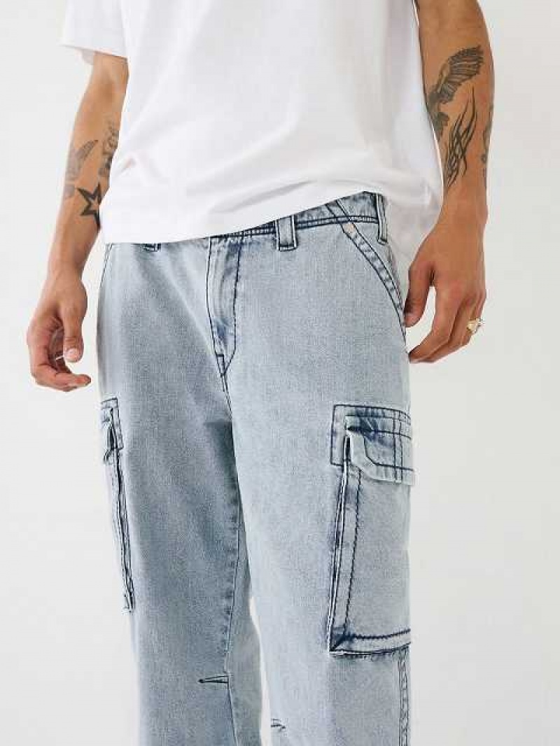 Pantalon True Religion Bobby Cargo Hombre Azules Claro | Colombia-DHXKNVT81