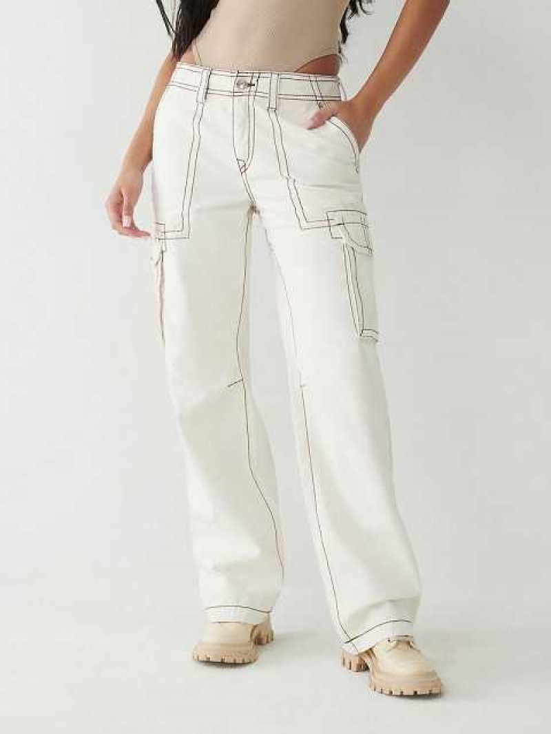 Pantalon True Religion Cargo Mujer Blancas | Colombia-KLSEOPR87