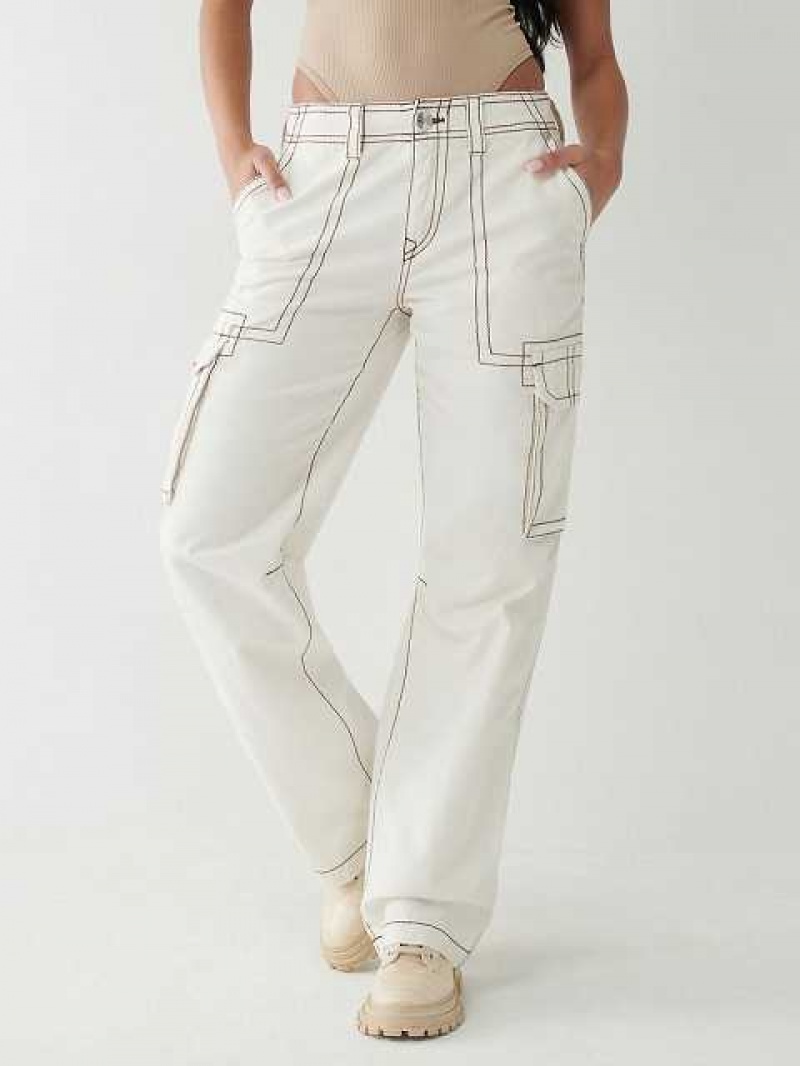 Pantalon True Religion Cargo Mujer Blancas | Colombia-KLSEOPR87