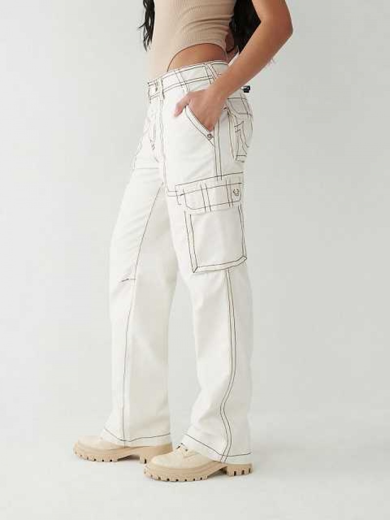 Pantalon True Religion Cargo Mujer Blancas | Colombia-KLSEOPR87