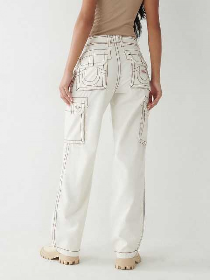 Pantalon True Religion Cargo Mujer Blancas | Colombia-KLSEOPR87