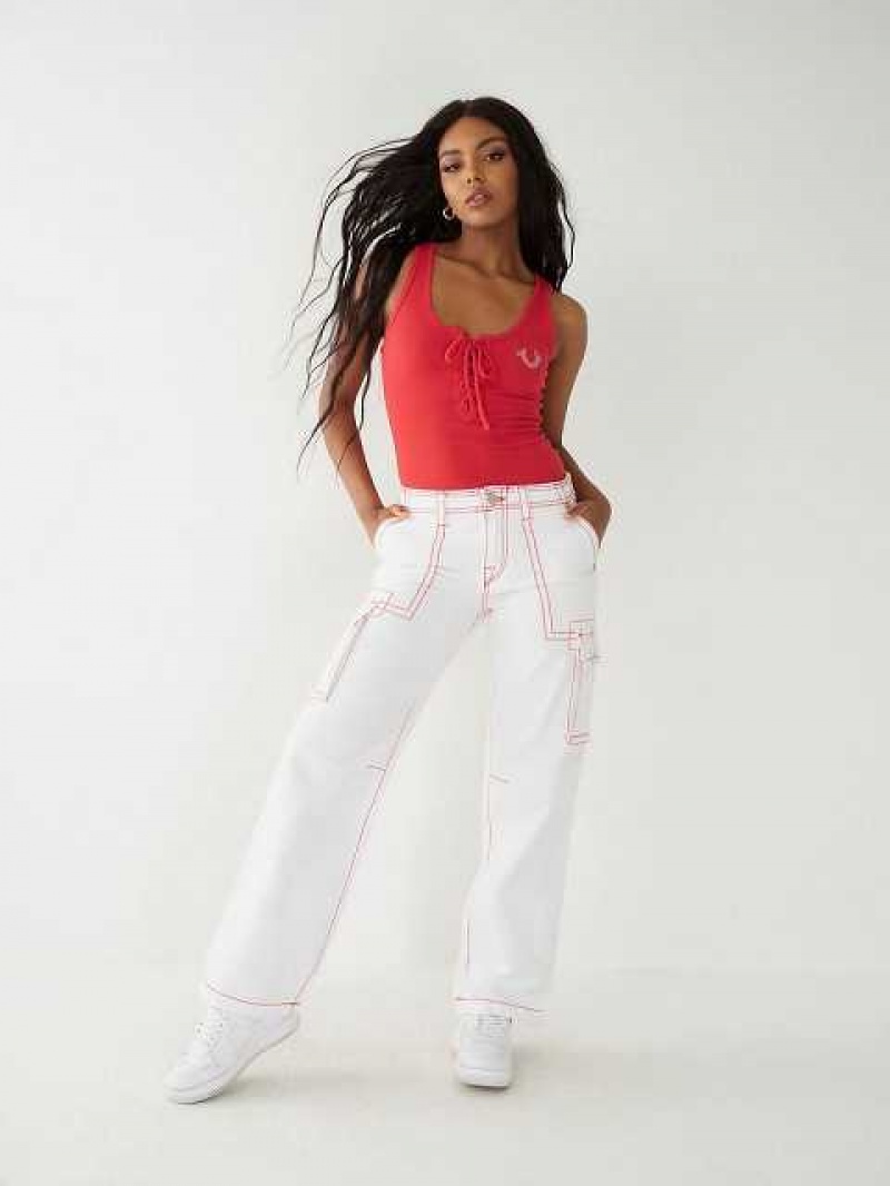 Pantalon True Religion Cargo Mujer Blancas | Colombia-DTNLSHR30