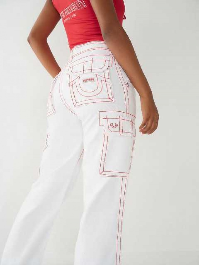 Pantalon True Religion Cargo Mujer Blancas | Colombia-DTNLSHR30