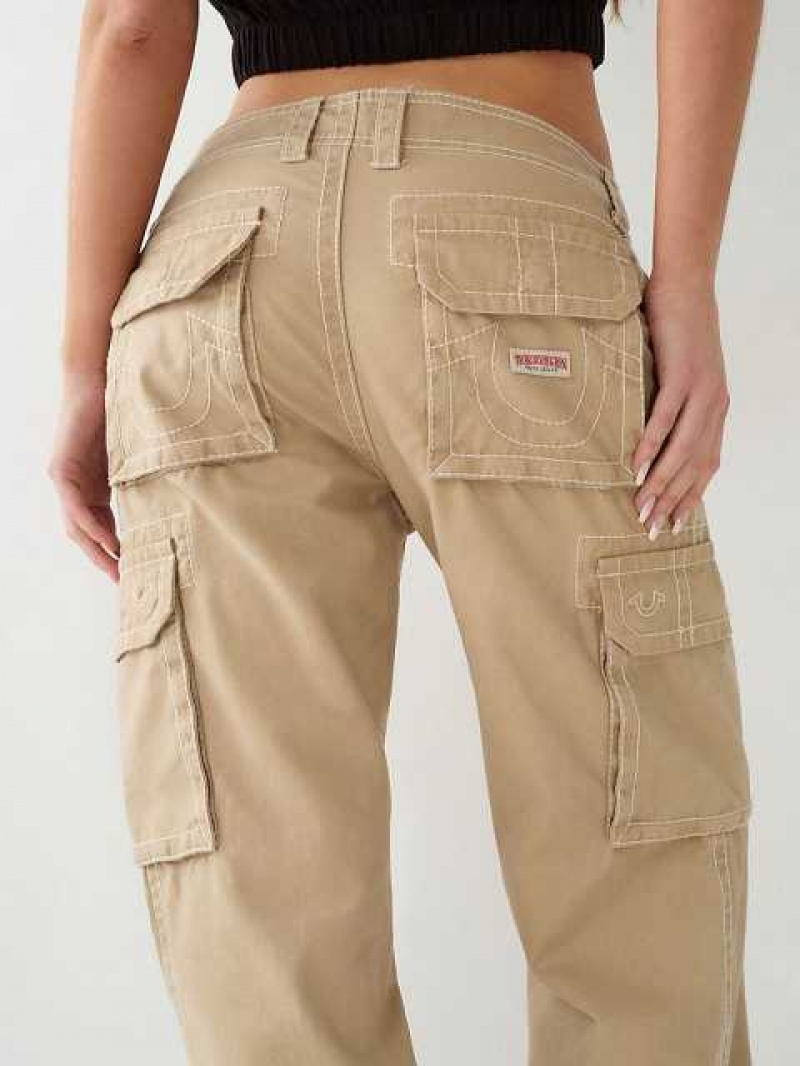 Pantalon True Religion Cargo Mujer Kaki | Colombia-JNMTBPS90