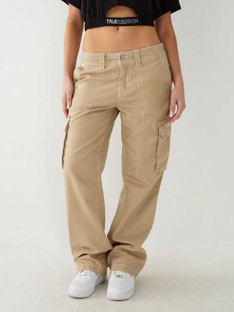 Pantalon True Religion Cargo Mujer Kaki | Colombia-JNMTBPS90