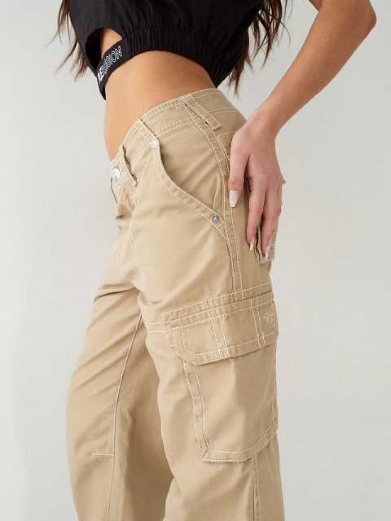 Pantalon True Religion Cargo Mujer Kaki | Colombia-JNMTBPS90