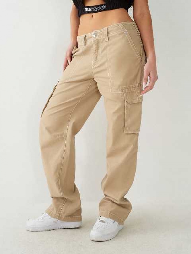 Pantalon True Religion Cargo Mujer Kaki | Colombia-JNMTBPS90