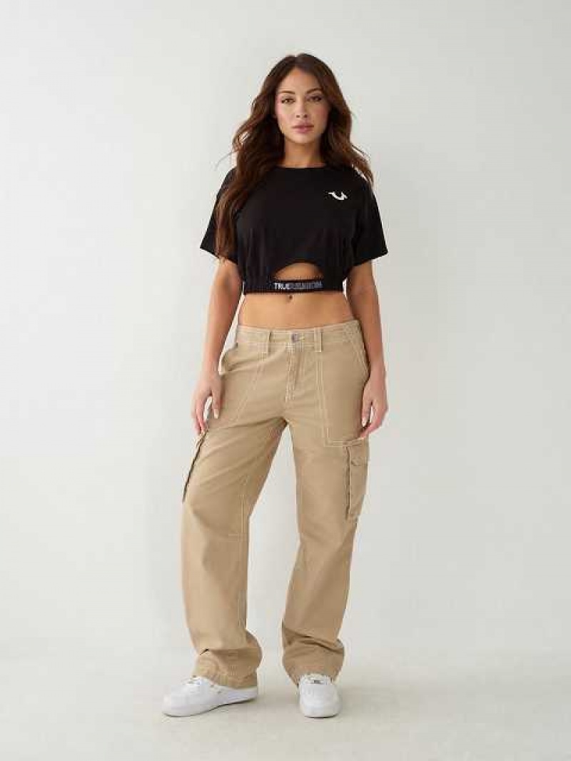 Pantalon True Religion Cargo Mujer Kaki | Colombia-JNMTBPS90