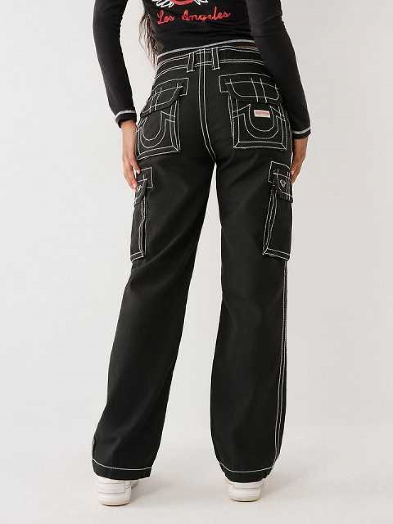 Pantalon True Religion Cargo Mujer Negras | Colombia-KJOUDBH20