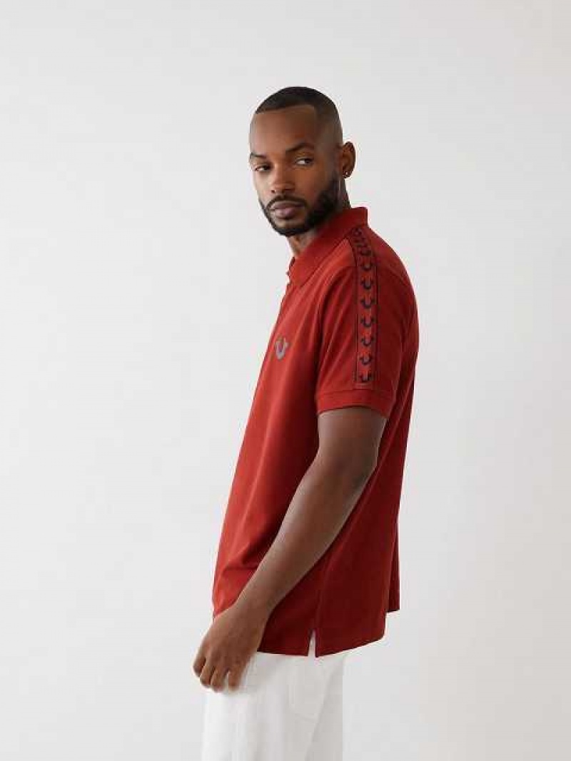 Polo True Religion Logo Hombre Rojas | Colombia-EABFYDC96