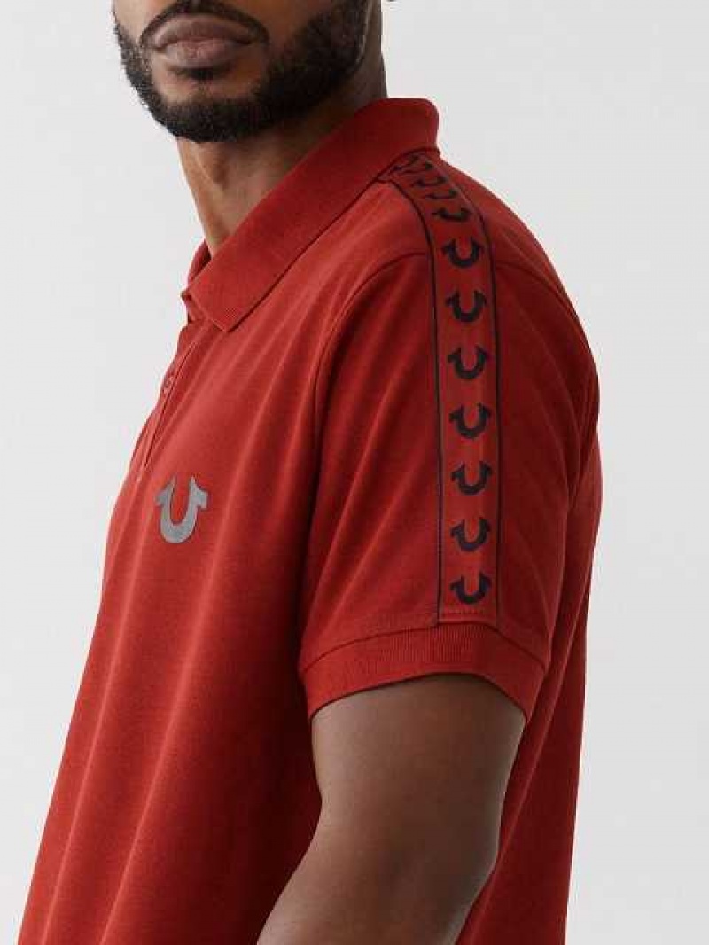 Polo True Religion Logo Hombre Rojas | Colombia-EABFYDC96