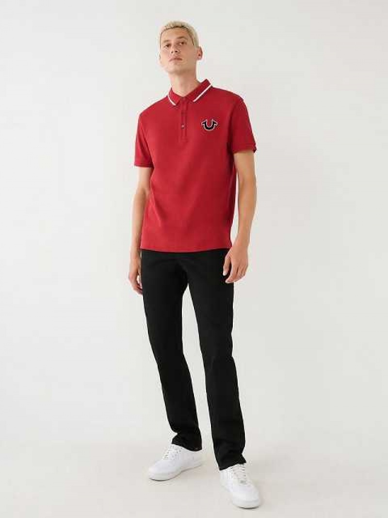 Polo True Religion Logo Hombre Rojas | Colombia-ACUQGXE23