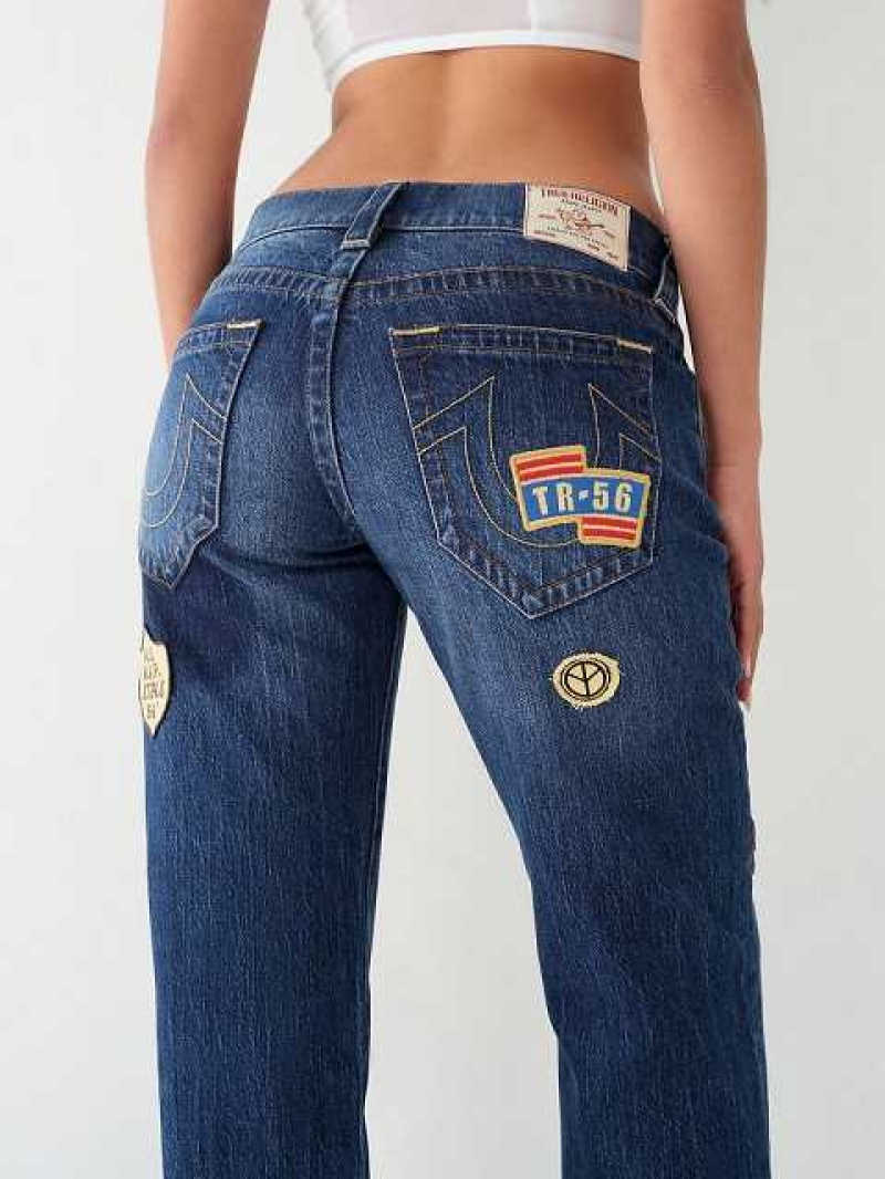 Relaxed Fit Jeans True Religion Ricki Relaxed Logo Patch Jean Mujer Azul Marino | Colombia-MLAYKBC49