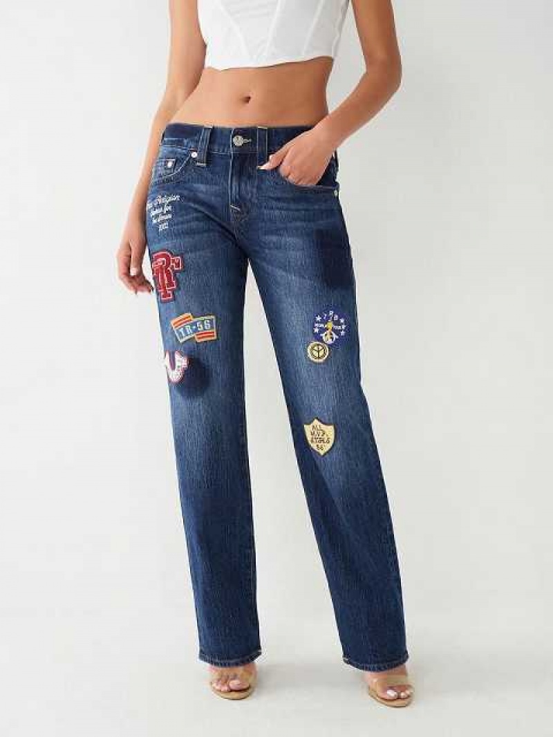 Relaxed Fit Jeans True Religion Ricki Relaxed Logo Patch Jean Mujer Azul Marino | Colombia-MLAYKBC49