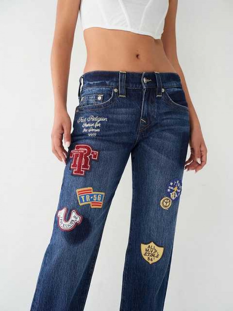 Relaxed Fit Jeans True Religion Ricki Relaxed Logo Patch Jean Mujer Azul Marino | Colombia-MLAYKBC49