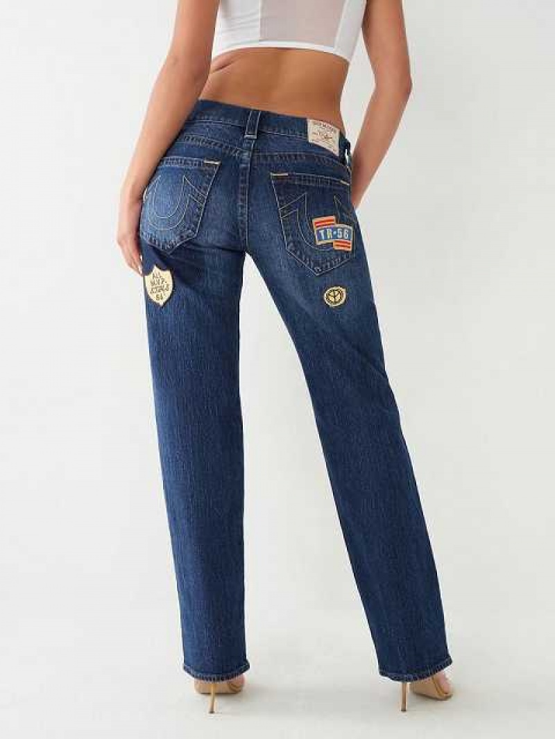 Relaxed Fit Jeans True Religion Ricki Relaxed Logo Patch Jean Mujer Azul Marino | Colombia-MLAYKBC49