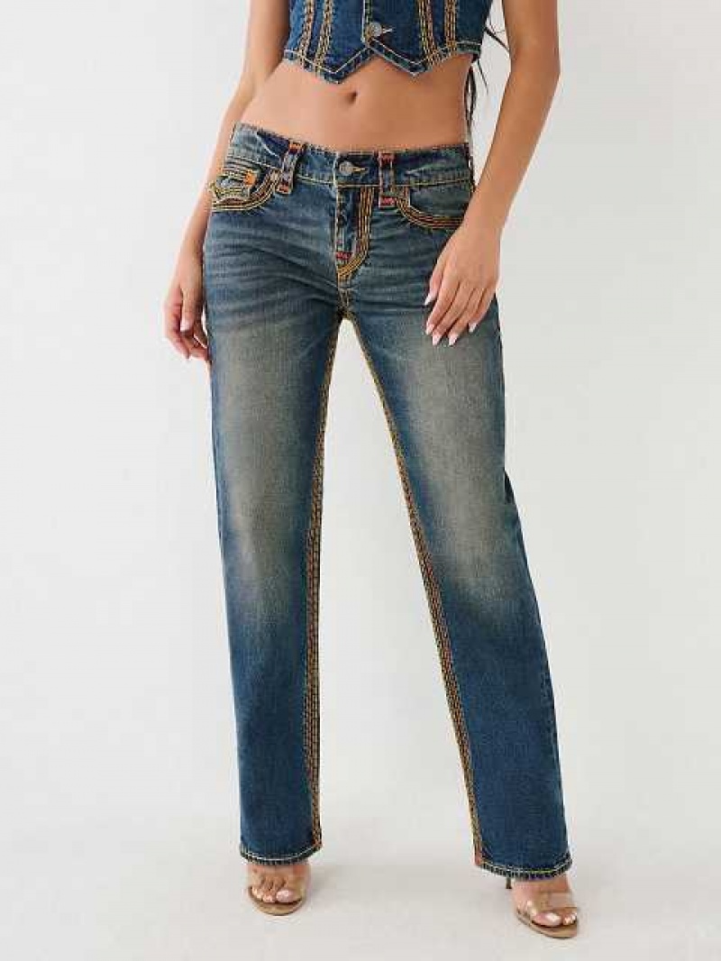 Relaxed Fit Jeans True Religion Ricki Super Q Stitch Mujer Azules | Colombia-VHTUDWQ67