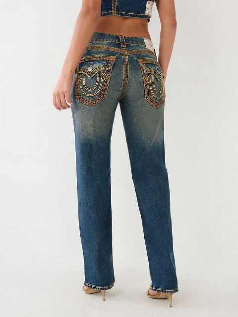 Relaxed Fit Jeans True Religion Ricki Super Q Stitch Mujer Azules | Colombia-VHTUDWQ67