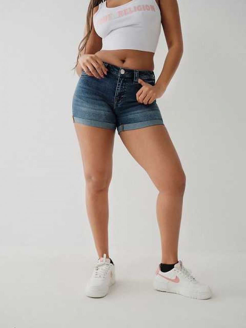 Short True Religion Jayde Mujer Azul Marino | Colombia-ELPMWKZ43