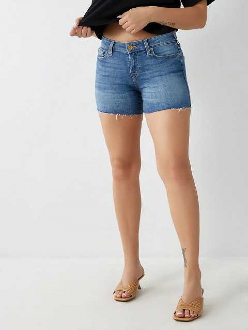 Short True Religion Jayde Relaxed Mujer Azules | Colombia-GWSVKON08