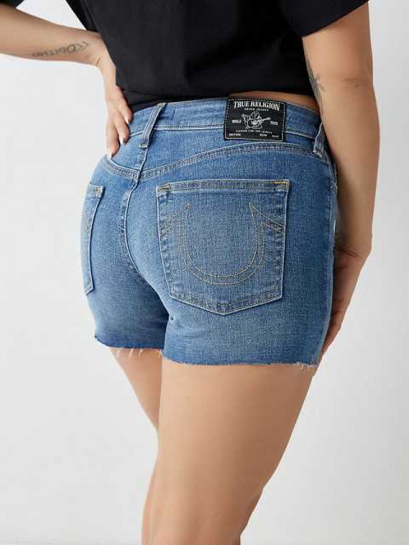 Short True Religion Jayde Relaxed Mujer Azules | Colombia-GWSVKON08