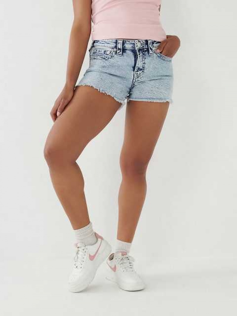 Short True Religion Jennie Big T Stitch Curvy Mujer Azules | Colombia-CESVAKZ78