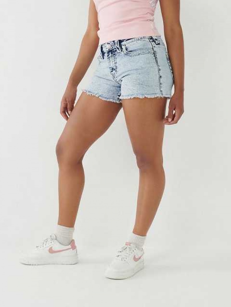 Short True Religion Jennie Big T Stitch Curvy Mujer Azules | Colombia-CESVAKZ78