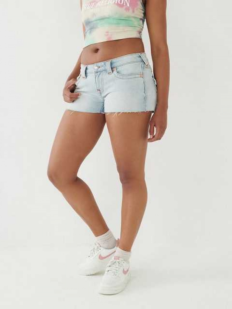 Short True Religion Joey Low Rise Mujer Azules | Colombia-IAQGZOF20