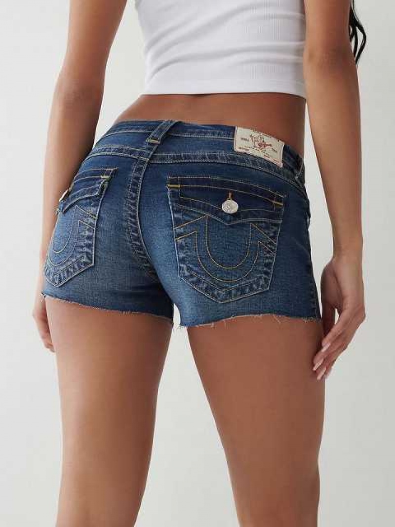 Short True Religion Joey Low Rise Mujer Azules Oscuro | Colombia-TACWVEM62