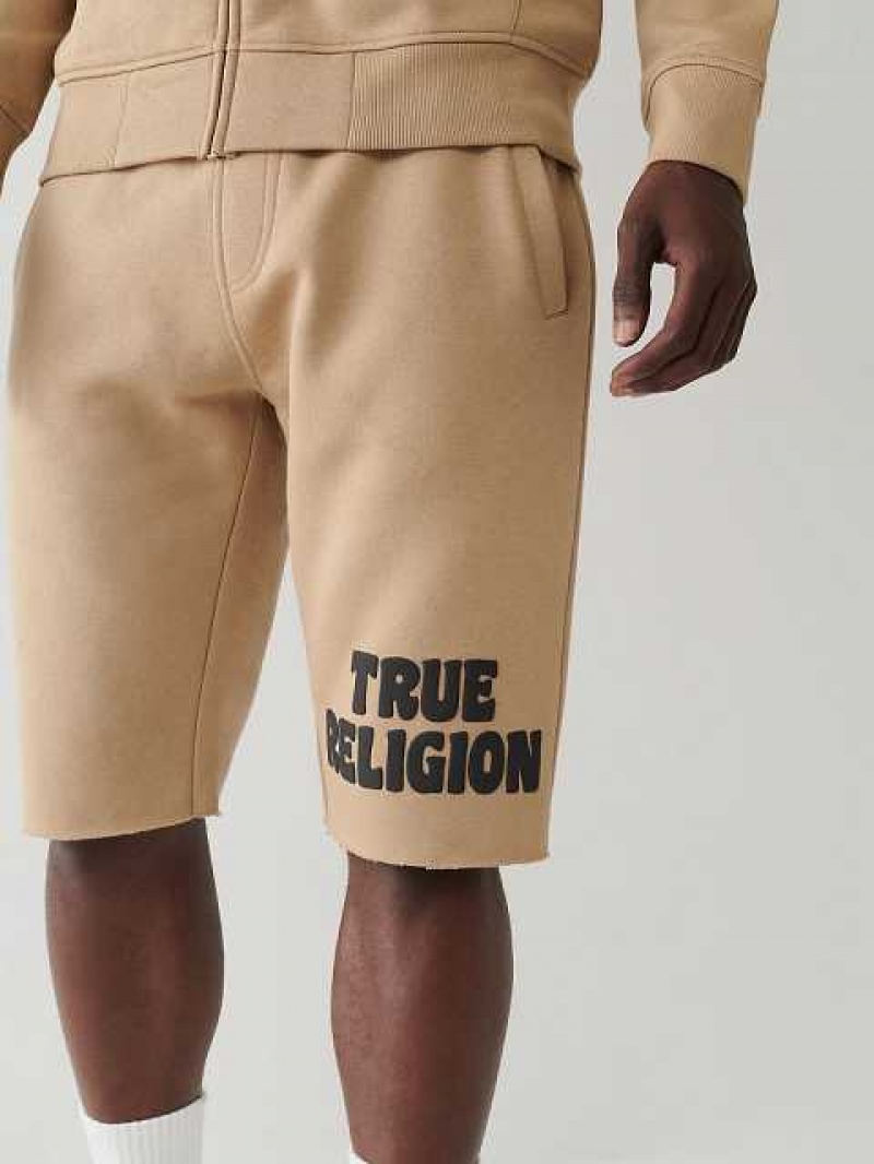 Short True Religion Logo Sweat Hombre Beige | Colombia-OVMWYRZ54