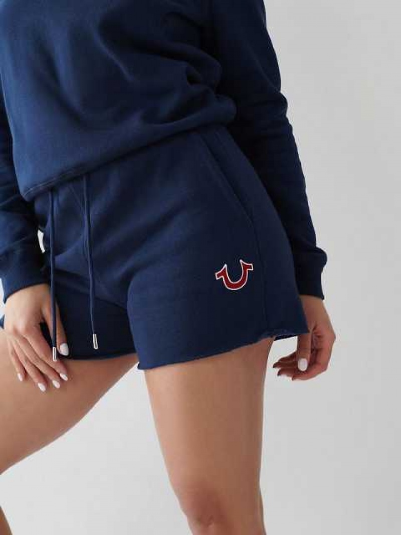 Short True Religion Logo Sweat Mujer Azul Marino Azules | Colombia-PSKBFQL18