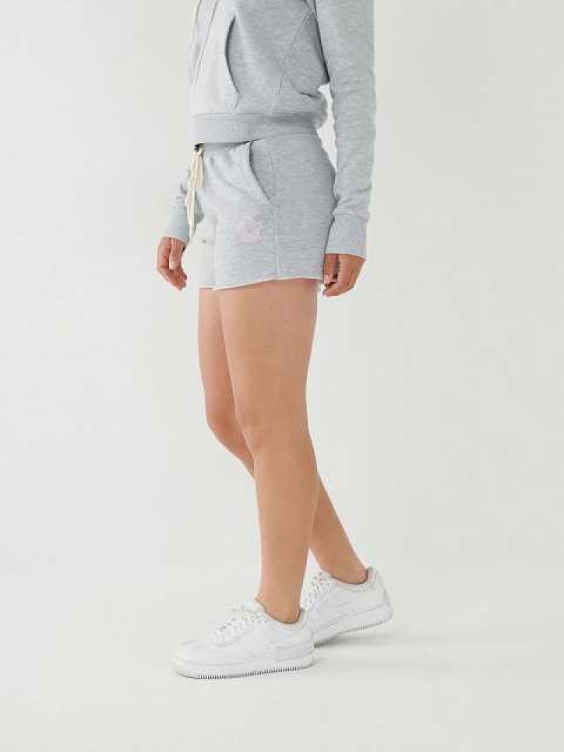 Short True Religion Logo Sweat Mujer Gris | Colombia-YUKTNAM03