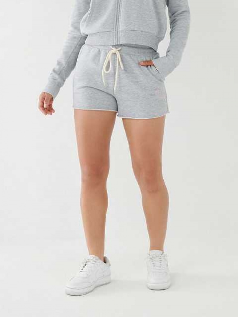 Short True Religion Logo Sweat Mujer Gris | Colombia-YUKTNAM03