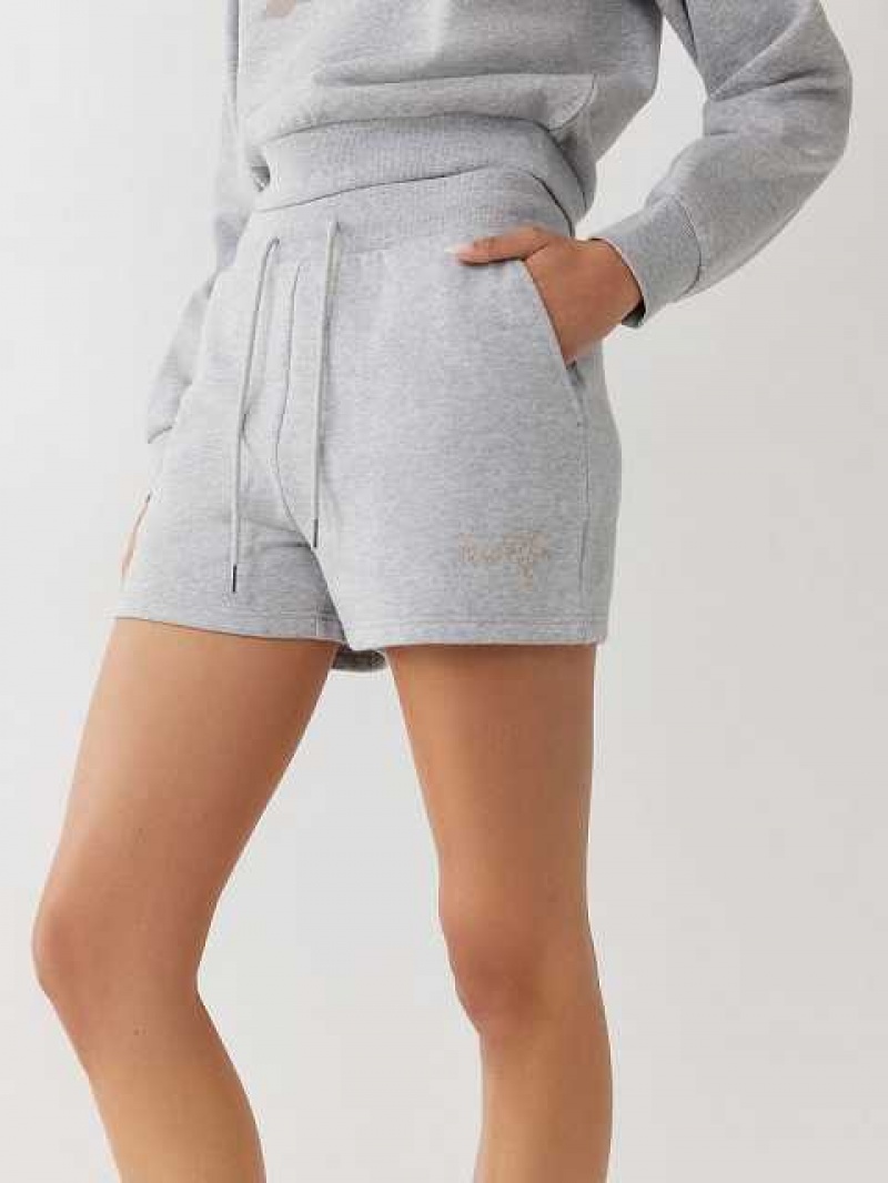 Short True Religion Logo Sweat Mujer Gris | Colombia-KJAHODQ23