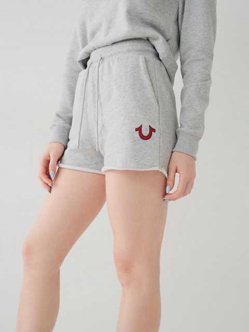 Short True Religion Logo Sweat Mujer Gris | Colombia-RNGFTIL85