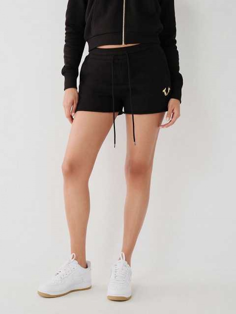 Short True Religion Logo Sweat Mujer Negras | Colombia-NGRXHYP62