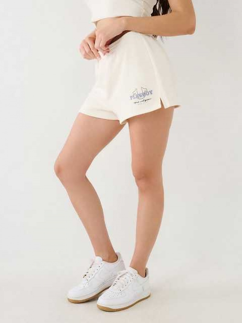 Short True Religion Playboy X True Religion Lounge Sweats Mujer Blancas | Colombia-AIQFRKL07