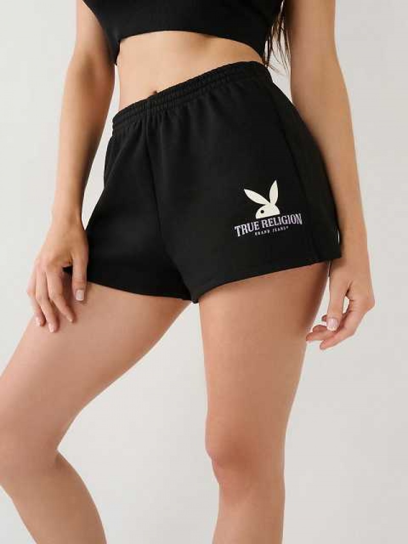 Short True Religion Playboy X True Religion Lounge Sweats Mujer Negras | Colombia-RVFQUPG26