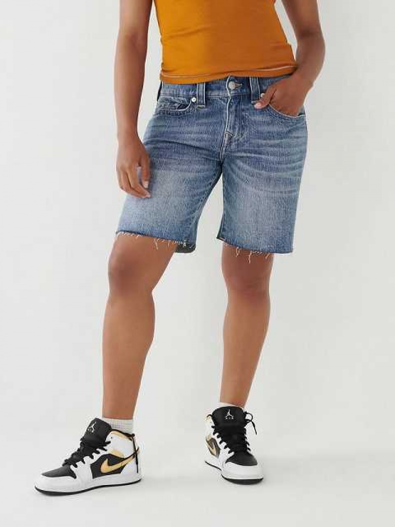 Short True Religion Ricki Relaxed Mujer Azules | Colombia-QEDJHGO38