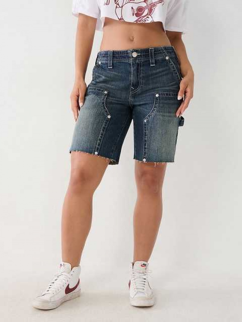 Short True Religion Ricki Utility Mujer Azules Oscuro | Colombia-VRTZNIP23