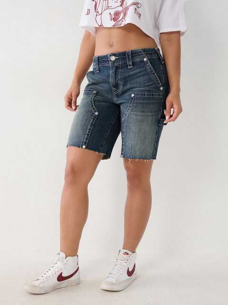 Short True Religion Ricki Utility Mujer Azules Oscuro | Colombia-VRTZNIP23