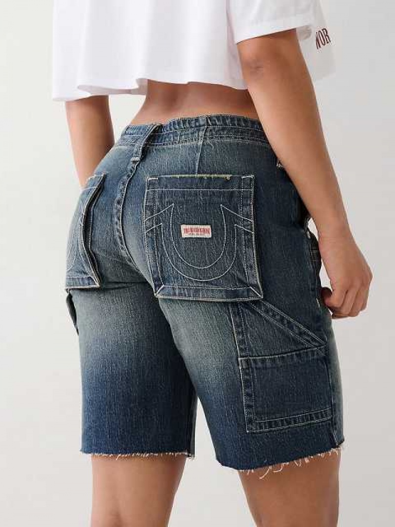 Short True Religion Ricki Utility Mujer Azules Oscuro | Colombia-VRTZNIP23