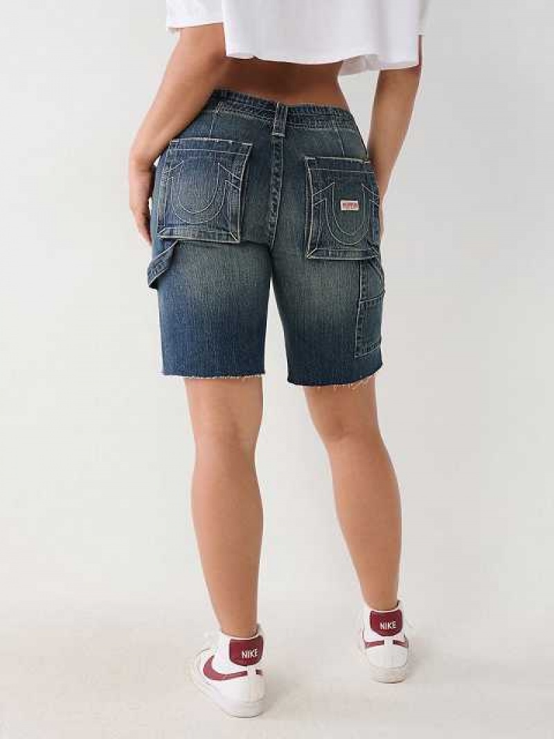 Short True Religion Ricki Utility Mujer Azules Oscuro | Colombia-VRTZNIP23