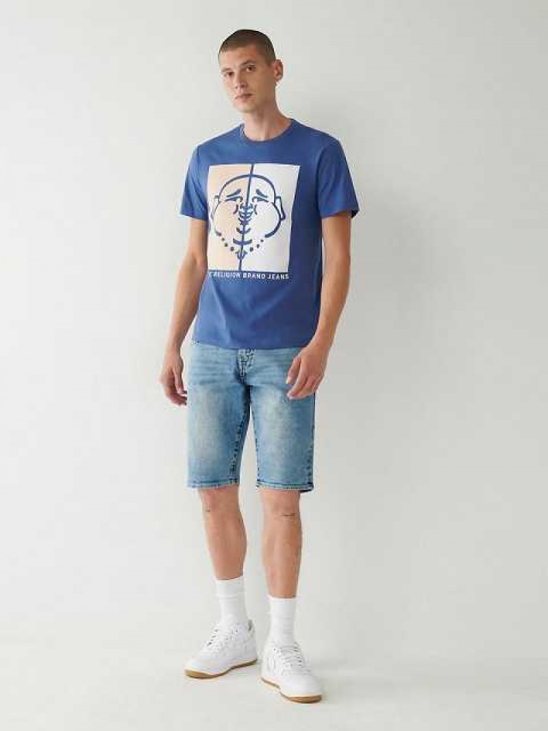 Short True Religion Ricky Directo Hombre Azules | Colombia-YBNXHGD21