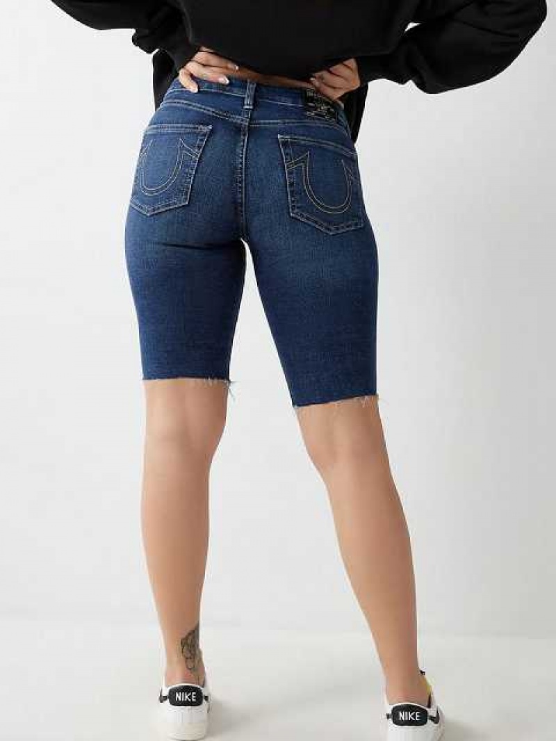 Short True Religion Riley Knee Mujer Azules Oscuro | Colombia-DNTJYZH17