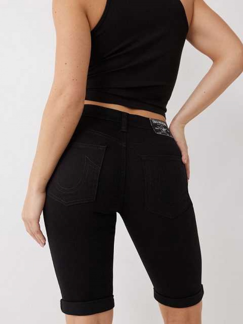 Short True Religion Riley Knee Mujer Negras | Colombia-SGTKAXZ64