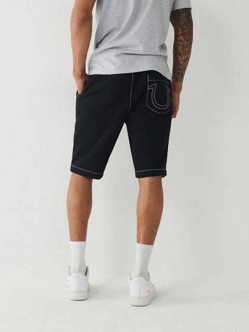 Short True Religion Sweat Hombre Negras | Colombia-ZKYINHM59