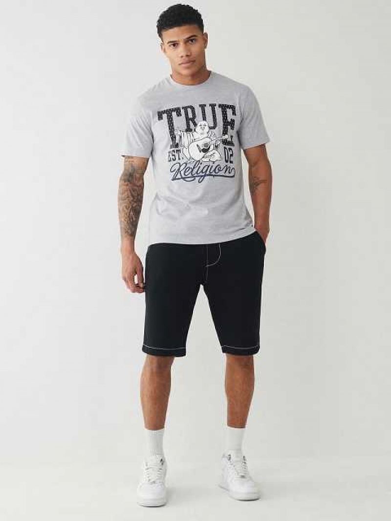 Short True Religion Sweat Hombre Negras | Colombia-ZKYINHM59