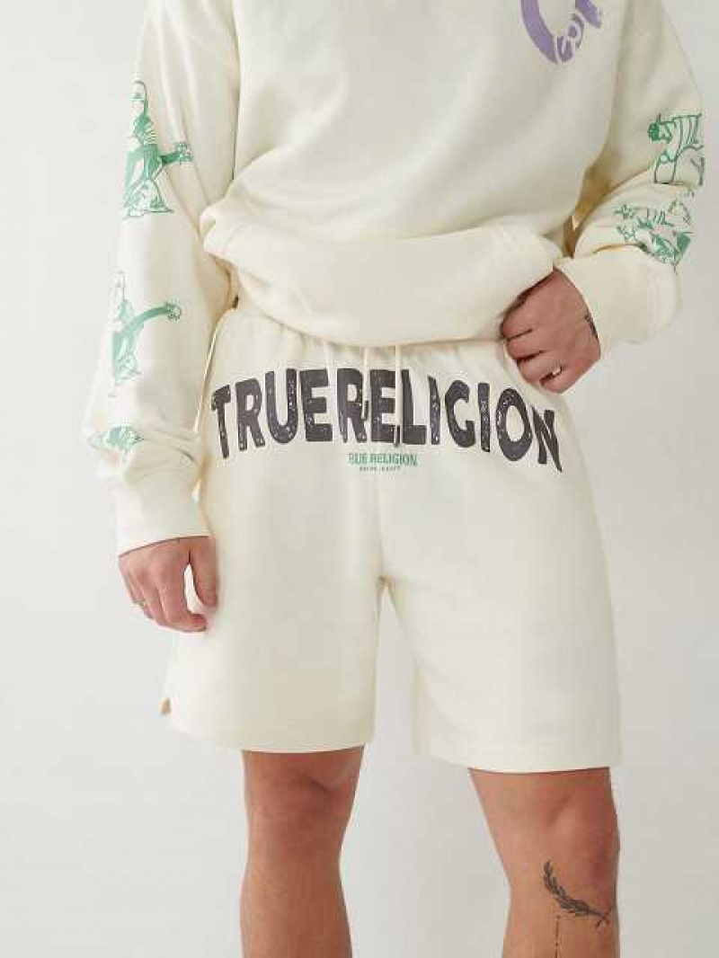 Short True Religion True Sweat Hombre Blancas | Colombia-FDHIOJV94